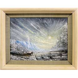 Framed Winter Scene Painting - Terry Hughes