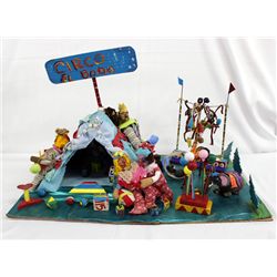 Folk Art Handmade ''El Bobo'' Circus