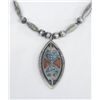 Image 1 : Pawn Navajo Sterling Silver Chip Inlay Necklace