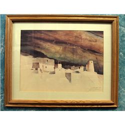 Hand Signed Print of Cliff Dwellings - S Sandoval