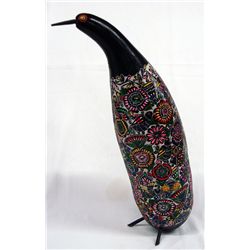 Peruvian Hand Decorated Penguin Gourd