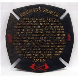 Cast Iron Fireman's Prayer Wall Hanging