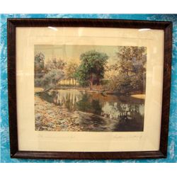 Wallace Nutting Hand Tinted Photo Original Frame