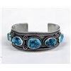 Image 1 : Old Pawn Navajo Sterling Silver Turquoise Bracelet