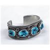 Image 2 : Old Pawn Navajo Sterling Silver Turquoise Bracelet