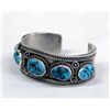 Image 3 : Old Pawn Navajo Sterling Silver Turquoise Bracelet