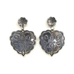 Navajo Sterling Silver Concho Earrings - Cleveland