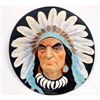 Image 1 : Ceramic Chalk Indian Chief Face Wall Hanging