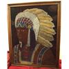 Image 1 : Vintage Framed Original Indian Face on Cloth