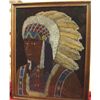 Image 2 : Vintage Framed Original Indian Face on Cloth