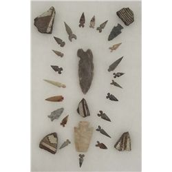 Collection of Arrowheads and Pueblo Pot Sherds