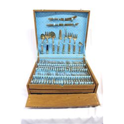 Vintage Thai Flatware Set in Original Wooden Case