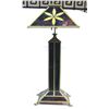 Image 1 : Mission Style Stained Glass Lamp Stand and Shade