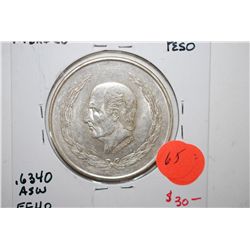 1952 Mexico Cinco (5) Pesos Foreign Coin; EF40; 0.720 Ley .6430 ASW; EST. $25-40
