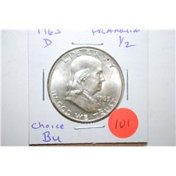 1963-D Ben Franklin Half Dollar; Choice BU; EST. $15-25