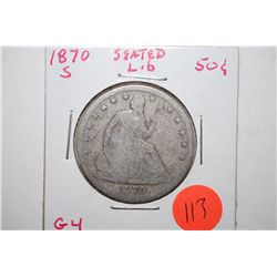 1870-S Seated Liberty Half Dollar; G4; EST. $30-40