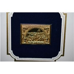 22K Gold Replica Stamp With Enlarged Reproduction Of Original Stamp; Original Date of First Day Issu