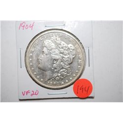 1904 Silver Morgan $1; VF20; EST. $30-50