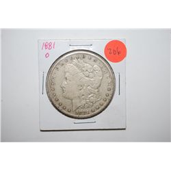 1881-O Silver Morgan $1; EST. $40-60