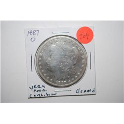 1887-O Silver Morgan $1; Very Poor Condition; Cleaned; EST. $20-30