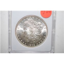 1902-O Silver Morgan $1; MCPCG Graded MS62; EST. $60-80