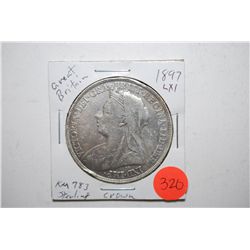 1897 Great Britain Crown Foreign Coin; Sterling .8409; EST. $30-40