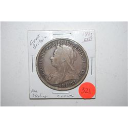 1893 Great Britain Crown Foreign Coin; Sterling .8409; EST. $40-60