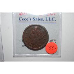 1847 Large One Cent; EST. $20-30