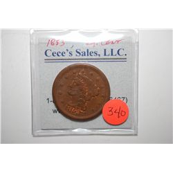 1853 Large One Cent; EST. $20-30