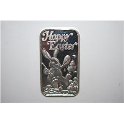 Silver Ingot; Happy Easter; .999 Fine Silver 1 Oz.; EST. $30-40