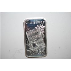 Madison Mint Silver Ingot; Christmas-Joy To The World; .999 Fine Silver 1 Oz.; EST. $30-40