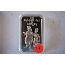 1974 Ceeco Bar Silver Ingot; The Golden Age Of Comedy; .999 Silver 1 Oz.; EST. $30-40