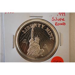 1986 Liberty Mint Silver Round; .999+ Fine Silver 1 Oz.; EST. $30-40