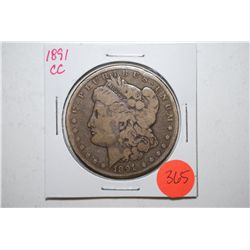 1891-CC Silver Morgan $1; EST. $80-125