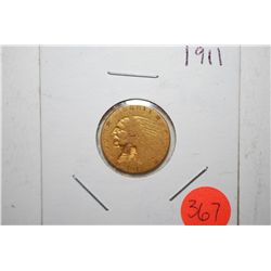 1911 Indian Chief $2 1/2 Gold Coin; EST. $200-250