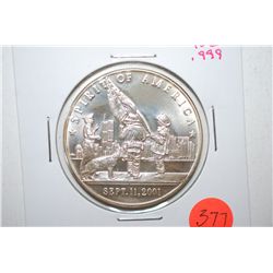 Sept. 11, 2001 Silver Round "Spirit Of America"; Land Of The Free September 11, 2001; .999 Fine Silv