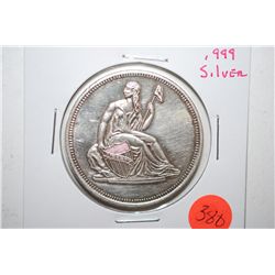 Silver Round "Seated Liberty"; .999 Silver 1 Oz.; EST. $30-40