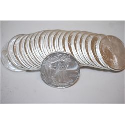 2010 Silver Eagle $1; Roll Lot of 20; EST. $600-700