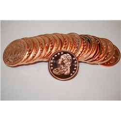 Copper Round "Liberty Bust" (19) & Copper Round "Standing Liberty" (1); .999 Fine Copper; Roll Total