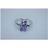 Image 1 : 12.55 CTW TANZANITE RING .925 STERLING SILVER