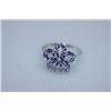 Image 1 : 14.51 CTW TANZANITE RING .925 STERLING SILVER