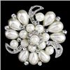 Image 1 : Vintage Style Pearl and Swarovski Crystal Floral Drop B
