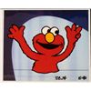 Image 1 : Elmo Throw Hands Up Orig Cel Animation Background Art