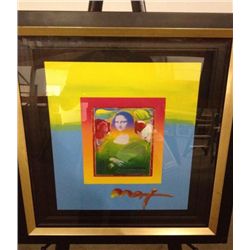 Peter Max Original Painting Over Serigraph -Mona Lisa