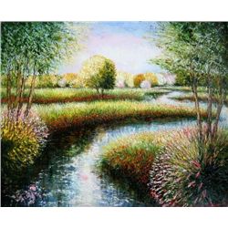 Leviels Original Painting Landscape Winding River