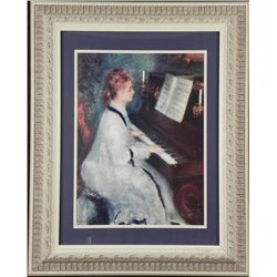 Renoir Brushstroke Texture Print Lady at the Piano-Frmd