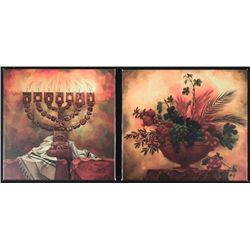 2 Deborah Kotovsky Prints 7 Species Menorah Canvas Art