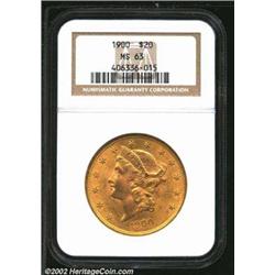 1900 $20 MS63 NGC. Mintage: 1,874,584.  Th...