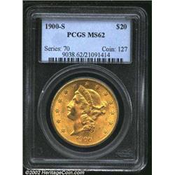 1900-S $20 MS62 PCGS. Mintage: 2,459,500....