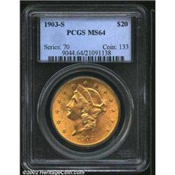 1903-S $20 MS64 PCGS. Mintage: 954,000....